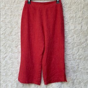 J. Jill Red Linen Cropped Pants